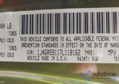 2007 Jeep Wrangler Unlimited Sahara from USA, damaged, VIN 1J4GA59117L118162